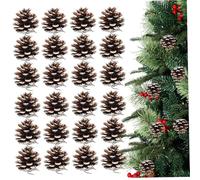 Pine Cones for Christmas Tree 24Pcs Resin Pinecones Ornament with String Pendant Crafts for Party Home Fall Winter Holiday Christmas Tree Decor