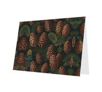 pine cones Gray Patterns greeting card 6x4 inches with envelope, covering birthdays, weddings and other occasions