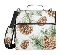 Pine Cones Pine Branches 1.5 Inch 3 Ringing Office Binder Organizer with Shoulder Strap Easy to Carry Document Binder Organizer Suitable for Middle School
