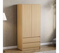 (Pine) Denver 2 Door 2 Drawer Wardrobe Bedroom Storage
