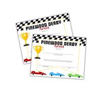 Pine Derby Award Certificate 30pk 8.5x11” Competition Winner Car Race Scout Leader Racecar 1st Place Wood Working Contest