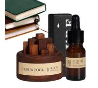 Pine Fan - Black Walnut Wood, Portable Aroma Set, Waterless Diffuser, Without Electricity, Aromatherapy for Living Room, Bathroom, Creates Natural Fragrance Atmosphere in Any Home, Very Sustainable