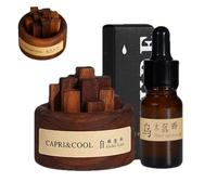 Pine Fan - Black Walnut Wood, Portable Aroma Set, Waterless Diffuser, Without Electricity, Aromatherapy for Living Room, Bathroom, Creates Natural Fragrance Atmosphere in Any Home, Very Sustainable