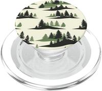 Pine Forest Evergreen Woodland Scenic Minimal Design PopSockets PopGrip for MagSafe