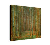 Pine Forest - Tannenwald By Gustav Klimt - Canvas Wall Art Framed Print -Various Sizes (38x38 inches)