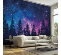 Pine Forest Wallpaper, Nebula Woodland Wallpaper for Living Room, Bedroom, Non-Woven Decor Wall Paper, Photo Dining Room, Hallway, Lounge, Mural Large 3D Home Decor 450 x 315 cm Ac151