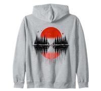 Pine Fox Lake Sunset Reflection Art Zip Hoodie