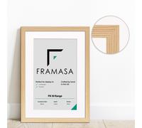 (Pine Frame White Mount, 19x13 Pic (23x17 Frame)) Pine Photo Frames With Mounts Flat Wooden Effect Picture Frame With Multicolored Mounts White Ivory or Black