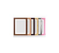 (Pine Frame White Mount, 6x4 Pic Size 4x3) MODERN Photo Picture Poster Frames with White Mount 6 Colours Multi Sizes Dark Teak, Beech, Mahogany, Pine, Pewter, Pink