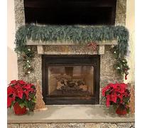 Pine Garland, 270cm Artificial Cedar Garlands, Real Touch CedarGarland, WinterCedar PineGarland, Artificial Green FauxCedar PineGarland, Xmas Wreath For Holiday Fireplace Stairs Window Decor