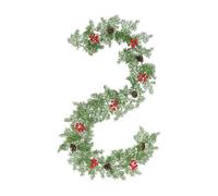 Pine Garland - Artificial Fir Garland with Cones and Red Berries 200 cm for Windowsill Stairs Table Decoration | Decoration for Fireplace Table Home Entrance Stairs Indoor Outdoor
