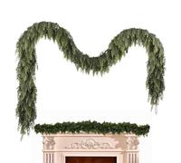 Pine Garland | Artificial Hanger,Pine Real Touch Artificial Greenery Cedar Garland - for Porch Fireplace Home Party Mantel Stairs Welcome