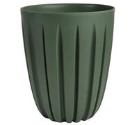 (Pine Green, 2.9L (D:16.3cm H:19.5cm)) Round Flower Pot Planter with insert Grooved Plastic Indoor Outdoor