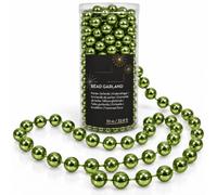 Pine Green Christmas Bead Garland - Shiny Green Pearl Christmas Tree Garland, Fireplace Mantel Decoration - Decorative Pine Christmas Tree Decorations Beads 10M x 0.8cm