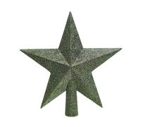 Pine Green Christmas Tree Star Topper Plastic Green Glitter Tree Decoration 20cm