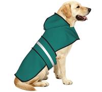 Pine Green Print Dog Raincoat - Hooded Pet Raincoat, Outdoor Windproof Puppy Rain Poncho for Medium Large Dogs