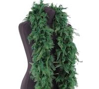Pine Green Turkey Feather Boa 80g Deluxe Scarf Shawl Fancy Dress | 180cm 1.8m long, mid weight, feather scarf wrap, 1920s Gatsby flapper, burlesque, party boa, photo booth props