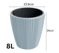 (Pine Green, W24cm x H24cm) Flowerpot Ridged Planter with insert Indoor Outdoor Modern Elegant & Stylish