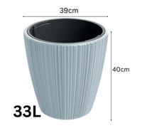 (Pine Green, W40cm x H40cm) Flowerpot Ridged Planter with insert Indoor Outdoor Modern Elegant & Stylish