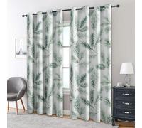 Pine Leaf Curtains Blackout, 90x108 Inch 2 Panels - Green Botanical Leaves Pattern Black Out Curtains, Home Decor, 108 Drop Eyelet Window Drapes for Bedroom, Living Room A&BI55