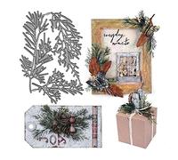 Pine Leaf Leaves Cutting Dies, Christmas Leaves Die Cuts Metal Embossing Stencils Template Mould for Card Scrapbooking and DIY Craft Album Paper Card Decor