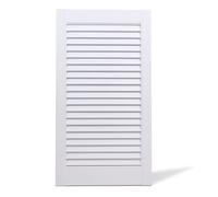 Pine Louvre Door - Vented Open Design in Natural or White Finish - Ideal for Slatted Wardrobe & Internal Cupboard (White, 1406mm (55'') x 394mm (15.5''))