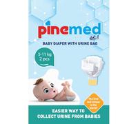 Pine Med Disposable Nappy with Urine Collection Bag for Babies, Hygienic, Hypoallergenic and Latex-Free, Urine Sample Nappy for Newborns and Toddlers, Baby Diaper Urine Collector (M)