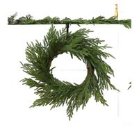 Pine Needle Garland Door Wreath with Lifelike Appearance and European Craftsmanship Made from and Flexible PE Material (60CM)