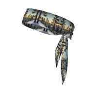 Pine Needle Tree Winter Landscape Print Soft and Breathable Lightweight Headscarf Double-Sided Sports Head Tie