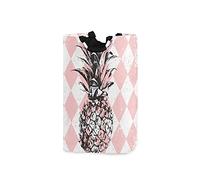 Pine On Rhombus Large Laundry Basket Shopping Tote Bag, Collapsible Fabric Laundry Hamper, Foldable Clothes Bag, Folding Washing Bin
