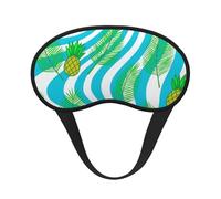 Pine, Palm Leaf and Blue Vortex Composite Cloth Black Edge Eye Mask Men and Women with Elastic Band