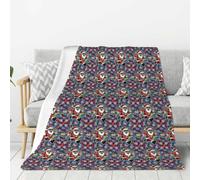 Pine Patch Print Modern Xmas Flannel Blanket 203x152cm | Minimalist Art Throw For Indoor Festive Interior Styling