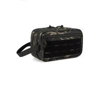 Pine shine Tactical Toiletry Bag for Men with MOLLE System, Water Resistant Dopp Kit Travel Organizer, Large Capacity Hanging Wash Bag with Compartments for Shaving, Camping, Gym & Travel Accessories