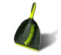 Pine-Sol Dustpan and Brush Set | Nesting Snap-On Design | Portable, Compact Dust Pan and Hand Broom for Cleaning with Rubber Grip Edge, Green