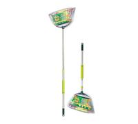 Pine-Sol Indoor Jumbo Broom with Long, Stainless Steel Collapsible Handle for Easy Storage, Heavy Duty Angle Bristles for Wood, Tile, Linoleum, and More - Sweeps Wet or Dry Debris
