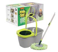 Pine-Sol Spin Mop and Bucket Set - Microfiber Mop Head with Extendable Handle and Easy Wring Bucket - Multi Surface Floor Cleaning System for Wet Mopping