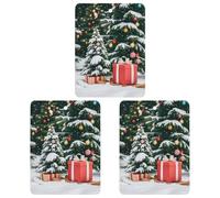 Pine Tree And Gift Box Car Air Freshener, 3 Pcs Square Hanging Air Freshener Cards, Long Lasting Fragrance Scented Cards for Car, Home, Office Black-style