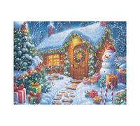 Pine Tree Cabin Snow Forest Wild Nature Rural 500 Piece Jigsaw Puzzle for Adults Teens Dorm Room Decor Study Break Challenging Puzzle Great Gift for College 500 PCS