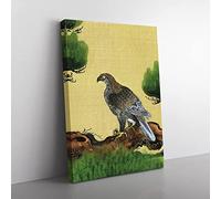 Pine Tree & Eagle By Kano Tan'Yu Asian Japanese Canvas Wall Art Print Ready to Hang, Framed Picture for Living Room Bedroom Home Office Décor, 76x50 cm (30x20 Inch)