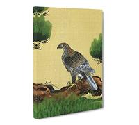 Pine Tree & Eagle By Kano Tan'Yu Canvas Print | Gallery Wrapped 30mm Frame Wall Art | 30x20 inches | Ready to Hang | Asian Animals Picture | Living Room Bedroom Lounge Office