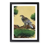 Pine Tree & Eagle by Kano Tan'yu Framed Print | A2 Black Framed Wall Art | Ready to Hang | Modern Floral Picture | Living Room Bedroom Lounge Office