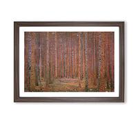 Pine Tree Forest by Gustav Klimt Framed Print | A2 Walnut Framed Wall Art | Ready to Hang | Modern Floral Picture | Living Room Bedroom Lounge Office