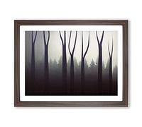 Pine Tree Forest Mist H1022 Framed Print for Living Room Bedroom Home Office Décor, Wall Art Picture Ready to Hang, Walnut A3 Frame (46 x 34 cm)