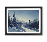 Pine Tree Forest Winter Vol.1 Framed Print | A4 Black Framed Wall Art | Ready to Hang | Modern Floral Picture | Living Room Bedroom Lounge Office