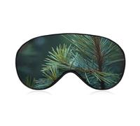 Pine Tree Green Needles Sleep Mask Light Block-Out Eye Mask for Side Sleeper Pressure-Free Soft Night Blindfold with Adjustable Strap Breathable Sleep Eye Cover for Travel
