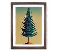 Pine Tree Solo Framed Wall Art Print, Ready to Hang Picture for Living Room Bedroom Home Office, Walnut A2 (48 x 66 cm)