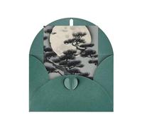 Pine Tree Under The Moon Blank Greeting Cards, Thank You Cards And Envelopes, 4x6 Inch,& Wedding, Baby Shower, Party.