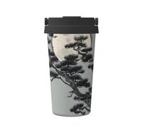 Pine tree under the moon Printed vacuum flask, portable coffee cup, office fitness water cup
