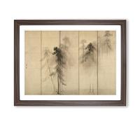 Pine Trees By Hasegawa Tohaku Asian Japanese Framed Print | A4 Walnut Framed Wall Art | Ready to Hang | Asian Floral Picture | Living Room Bedroom Lounge Office