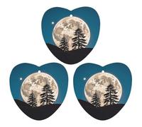 Pine Trees of The Moon Car Air Freshener, 3 Pcs Love form Hanging Air Freshener Cards, Long Lasting Fragrance Scented Cards for Car, Home, Office Gray-style
